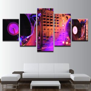 DJ Night Club Of Mural Bar Production - Music 5 Panel Canvas Art Wall Decor