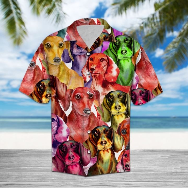 Dachshund Color Hawaiian Shirt Summer Button Up Dachshund Color Hawaiian Shirt Summer Button Up