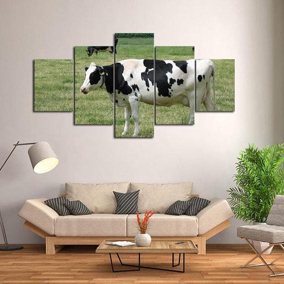 Dairy Cow Farmer - Animal 5 Panel Canvas Art Wall Decor Dairy Cow Farmer - Animal 5 Panel Canvas Art Wall Decor