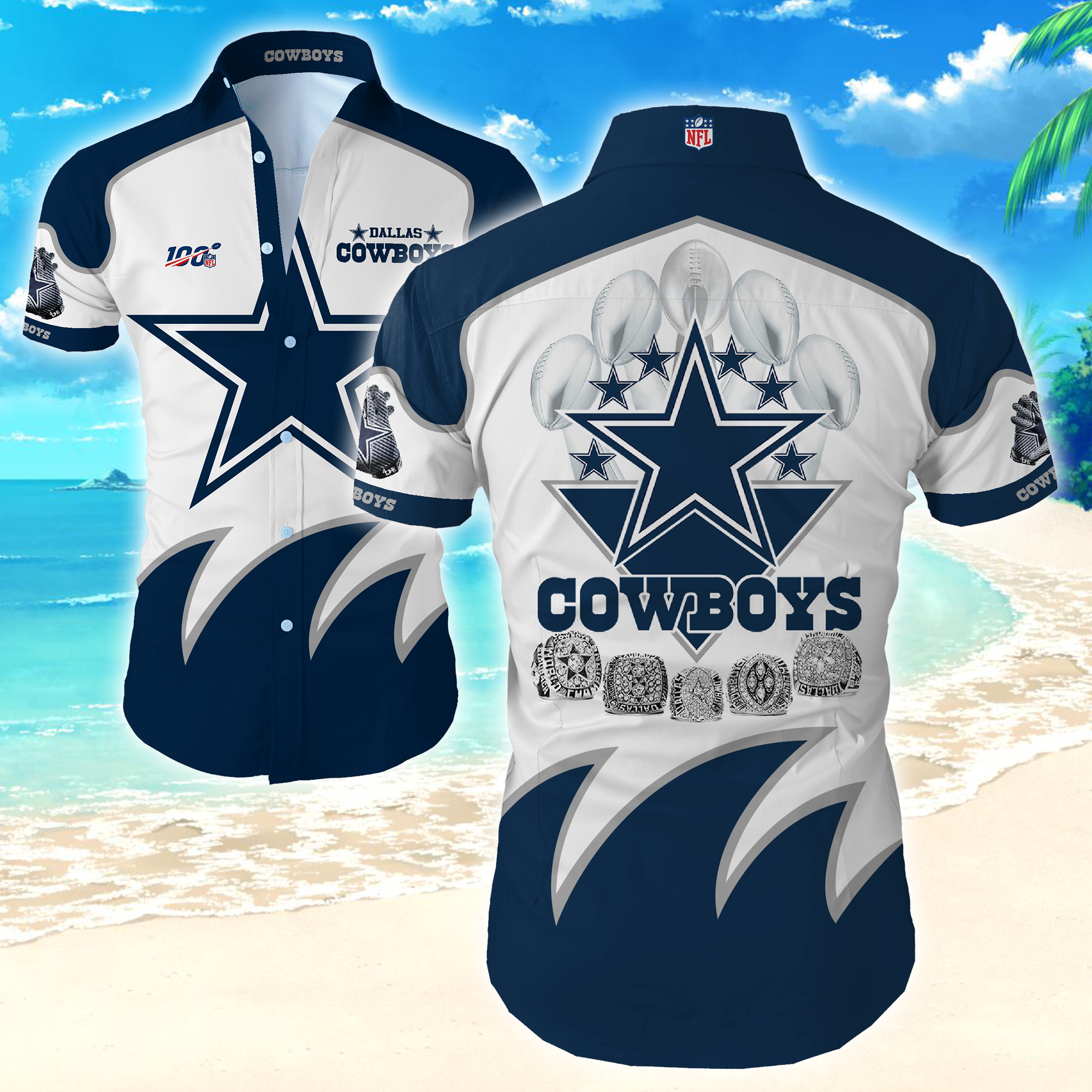 Dallas Cowboy Hawaiian Shirt Summer Button Up Dallas Cowboy Hawaiian Shirt Summer Button Up