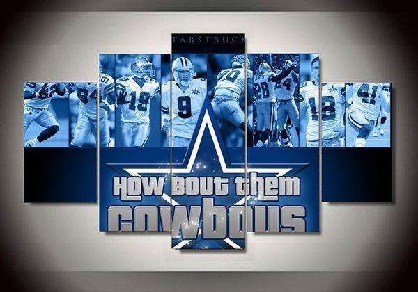 Dallas Cowboys 4 - Sport 5 Panel Canvas Art Wall Decor Dallas Cowboys 4 - Sport 5 Panel Canvas Art Wall Decor