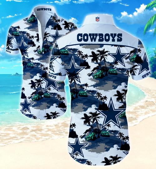 Dallas Cowboys Coconut Tree Hawaiian Shirt Summer Button Up Dallas Cowboys Coconut Tree Hawaiian Shirt Summer Button Up