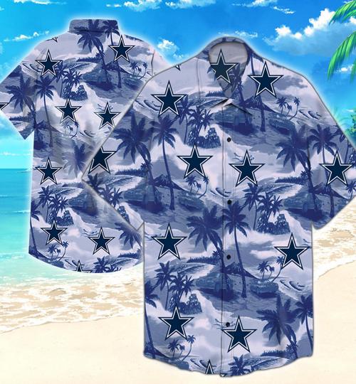 Dallas Cowboys Coconut Tree Hawaiian Shirt Summer Button Up Dallas Cowboys Coconut Tree Hawaiian Shirt Summer Button Up
