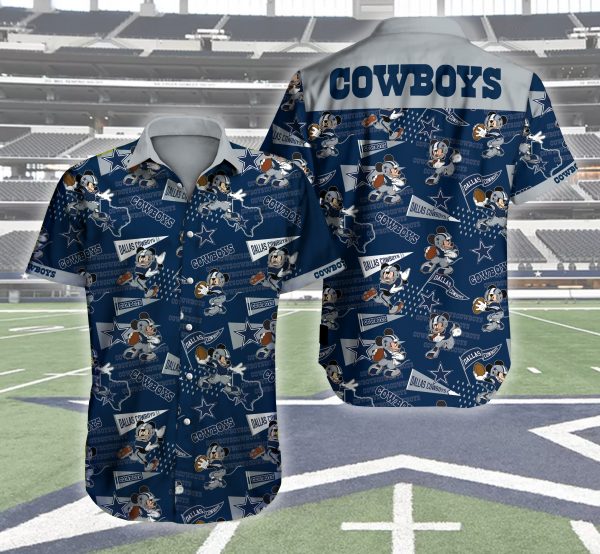 Dallas Cowboys Football Mickey Mouse Hawaiian Shirt Summer Button Up Dallas Cowboys Football Mickey Mouse Hawaiian Shirt Summer Button Up