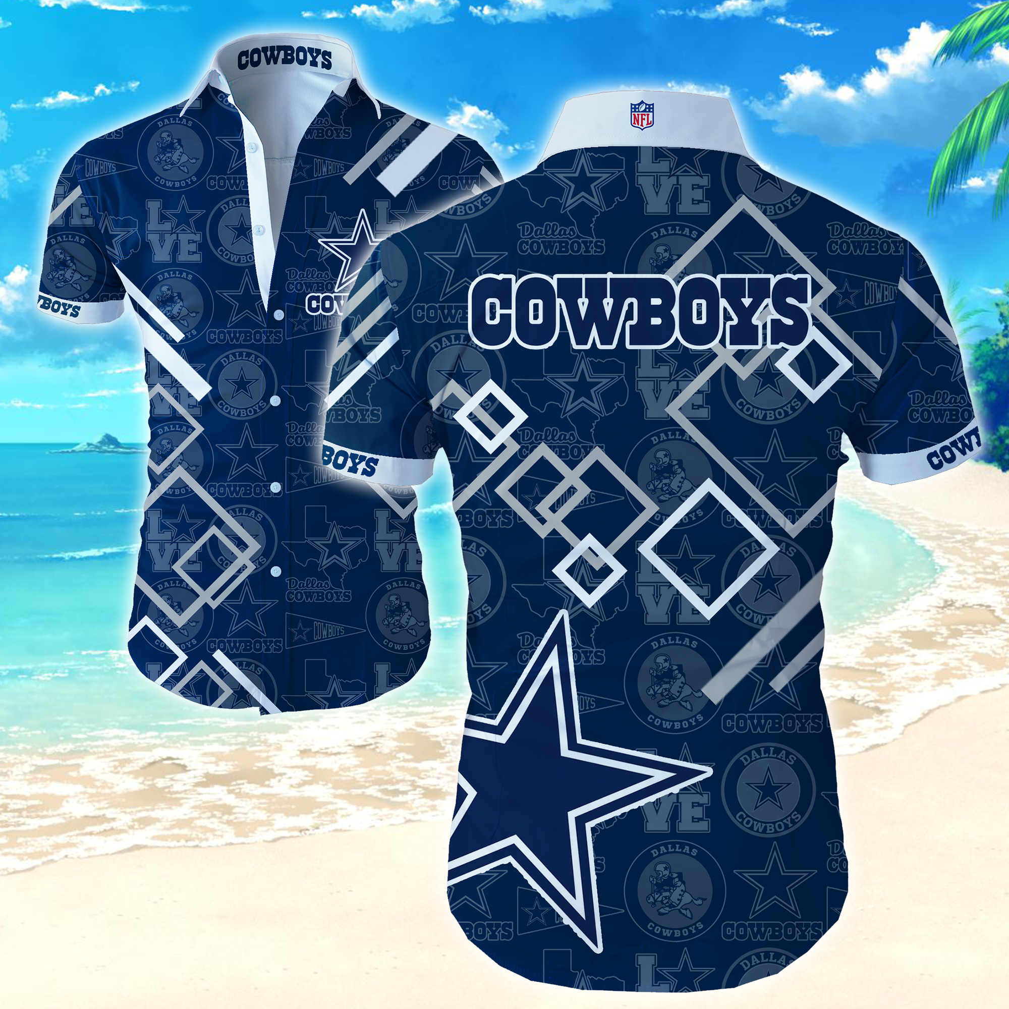 Dallas Cowboys Hawaiian Shirt Summer Button Up Dallas Cowboys Hawaiian Shirt Summer Button Up