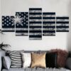 Dallas Cowboys Usa Flag - Abstract 5 Panel Canvas Art Wall Decor