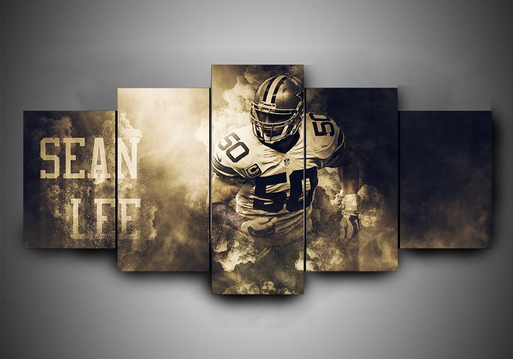 Dallas Cowboys - Sean Lee - Sport 5 Panel Canvas Art Wall Decor Dallas Cowboys - Sean Lee - Sport 5 Panel Canvas Art Wall Decor