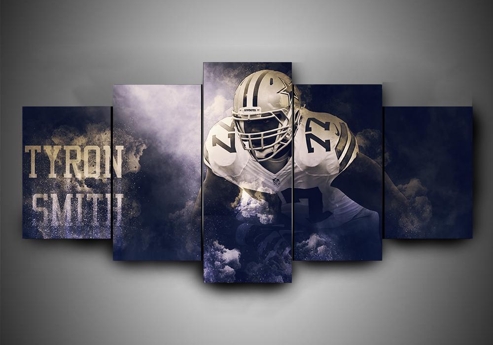 Dallas Cowboys - Tyron Smith - Sport 5 Panel Canvas Art Wall Decor Dallas Cowboys - Tyron Smith - Sport 5 Panel Canvas Art Wall Decor