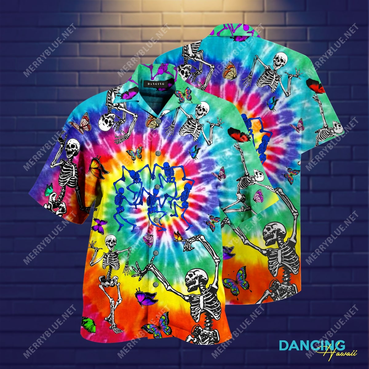Dancing Skull Colorfull All Over Printed Hawaiian Shirt Dancing Skull Colorfull All Over Printed Hawaiian Shirt