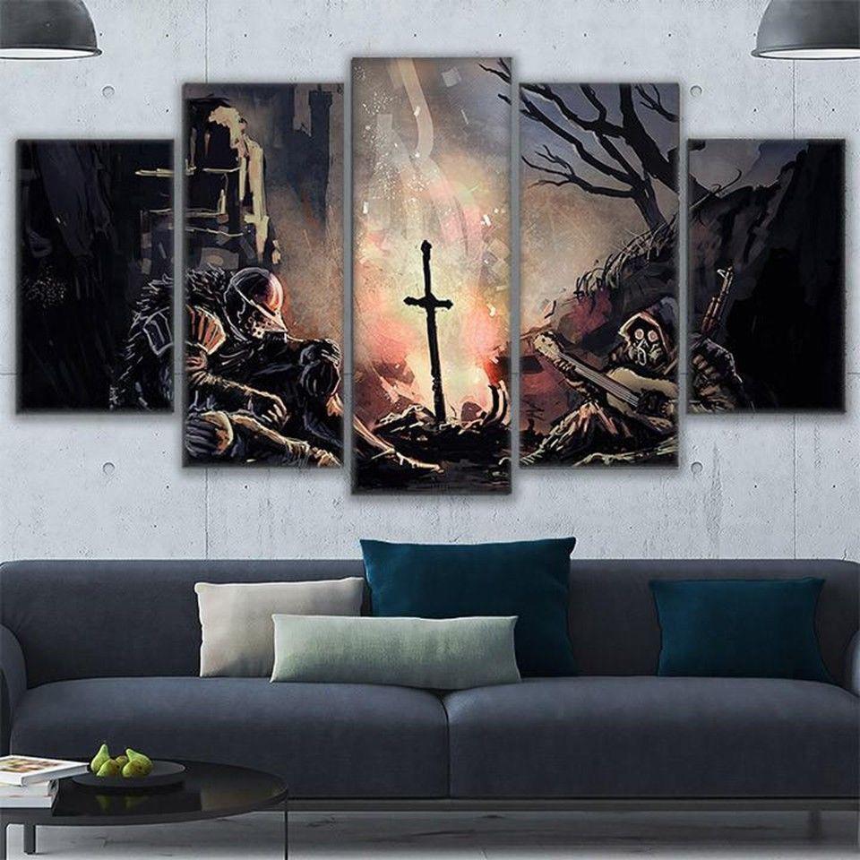 Dark Soul 1 - Gaming 5 Panel Canvas Art Wall Decor Dark Soul 1 - Gaming 5 Panel Canvas Art Wall Decor