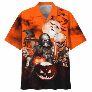 Darth Vader Boba Fett Storm Trooper Halloween Hawaiian Shirt