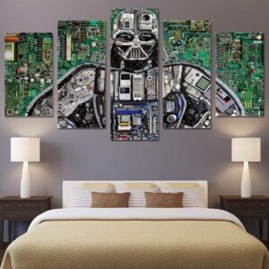 Darth Vader Motherboard - Cartoon 5 Panel Canvas Art Wall Decor