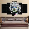 Day Of The Dead Face Marilyn Monro - Famous Person 5 Panel Canvas Art Wall Decor