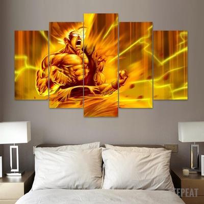 Dbz “Goku Super Saiyan” - Anime 5 Panel Canvas Art Wall Decor Dbz “Goku Super Saiyan” - Anime 5 Panel Canvas Art Wall Decor