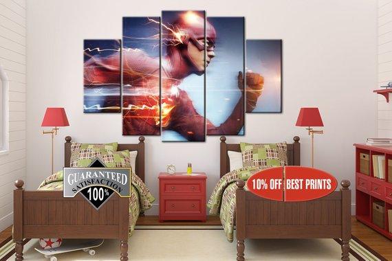 Dc Comics: Flash - Barry Allen - Dc 5 Panel Canvas Art Wall Decor Dc Comics: Flash - Barry Allen - Dc 5 Panel Canvas Art Wall Decor
