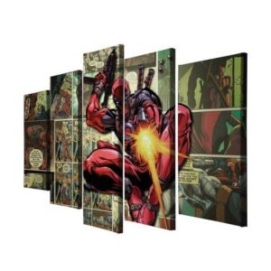Deadpool Comic - Movie 5 Panel Canvas Art Wall Decor