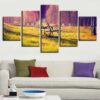 Deck Chair And Trees Sunshine - Nature 5 Panel Canvas Art Wall Decor