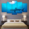 Deep Blue Ocean 1 - Animal 5 Panel Canvas Art Wall Decor