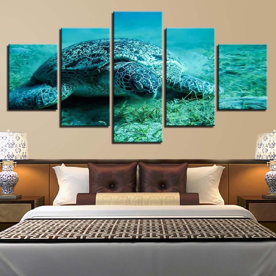 Deep Sea Turtle - Animal 5 Panel Canvas Art Wall Decor Deep Sea Turtle - Animal 5 Panel Canvas Art Wall Decor