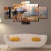 Deer 01 - Animal 5 Panel Canvas Art Wall Decor