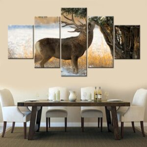 Deer 11 - Animal 5 Panel Canvas Art Wall Decor