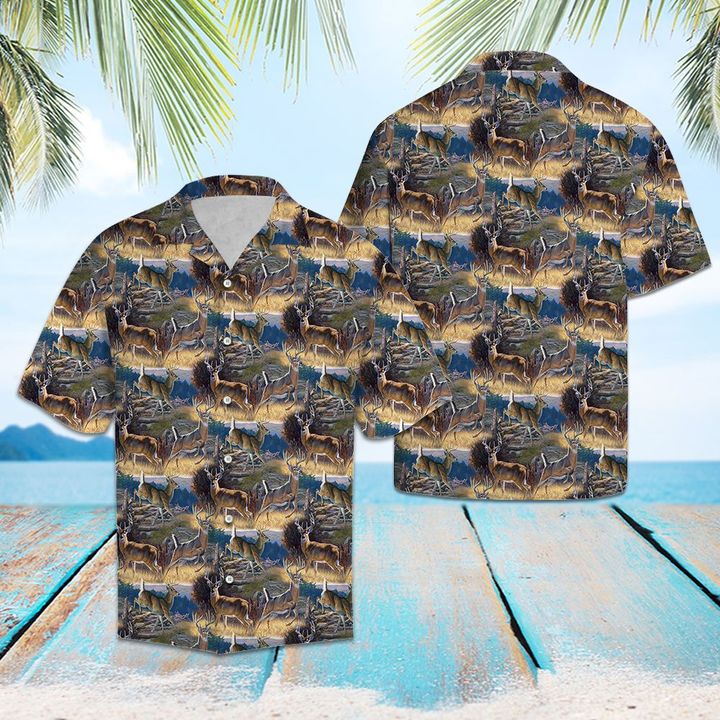 Deer Hunting Hawaiian Shirt Summer Button Up Deer Hunting Hawaiian Shirt Summer Button Up