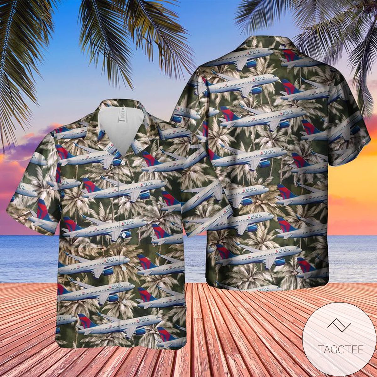 Delta Air Lines Airbus A220-300 Hawaiian Shirt Delta Air Lines Airbus A220-300 Hawaiian Shirt