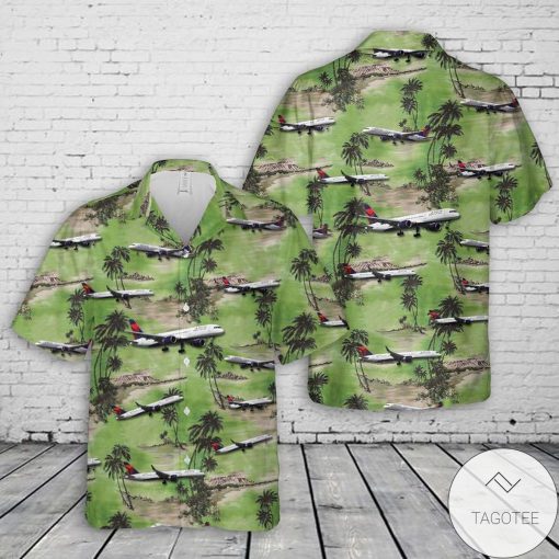 Delta Air Lines Boeing 757-232 Hawaiian Shirt Delta Air Lines Boeing 757-232 Hawaiian Shirt