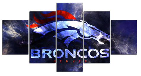 Denver Broncos 10 - Sport 5 Panel Canvas Art Wall Decor Denver Broncos 10 - Sport 5 Panel Canvas Art Wall Decor