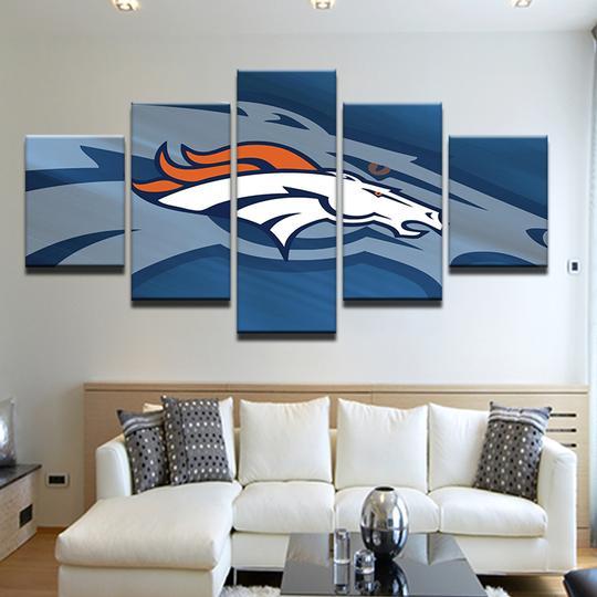 Denver Broncos 15- Sport 5 Panel Canvas Art Wall Decor Denver Broncos 15- Sport 5 Panel Canvas Art Wall Decor
