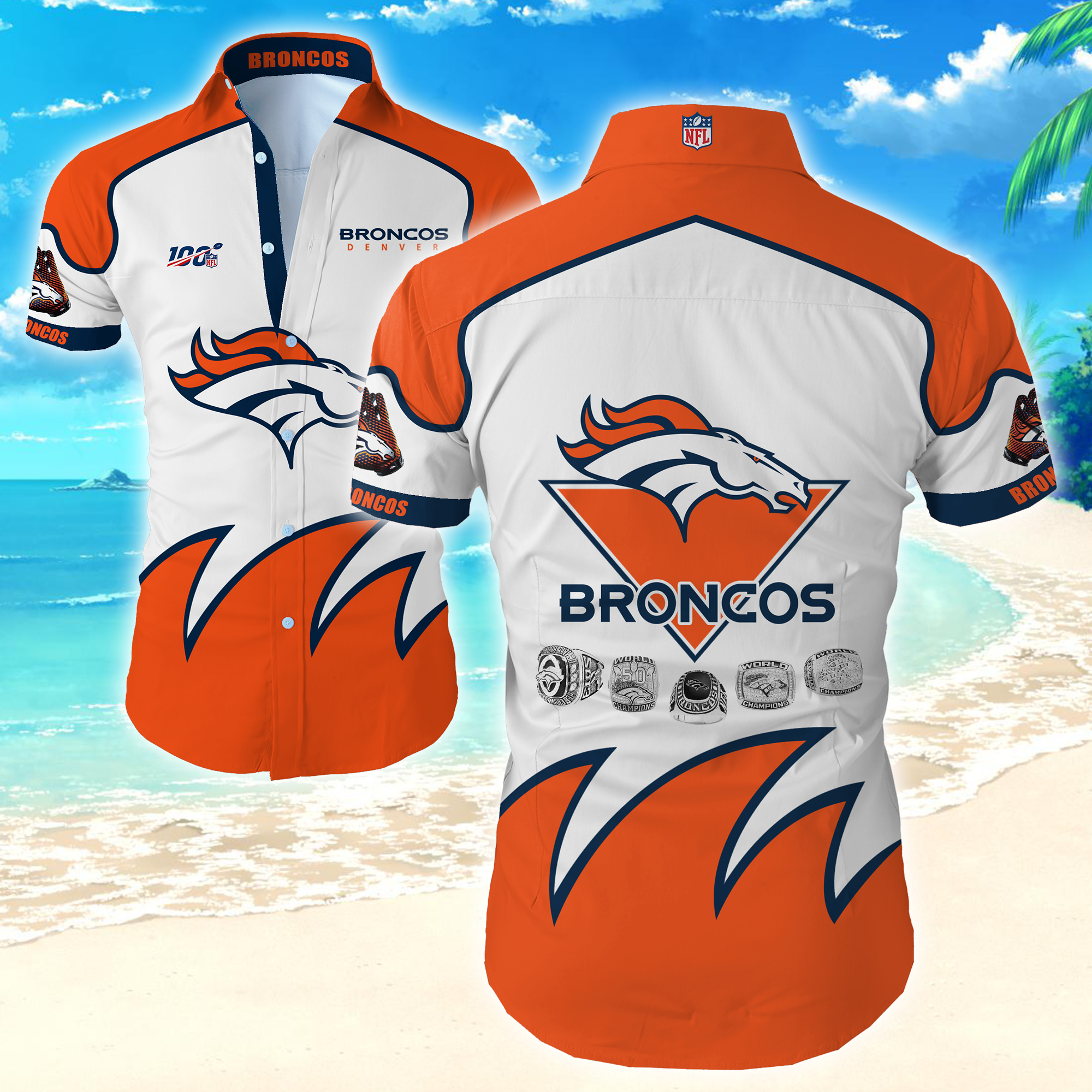 Denver Broncos Hawaiian Shirt Summer Button Up Denver Broncos Hawaiian Shirt Summer Button Up