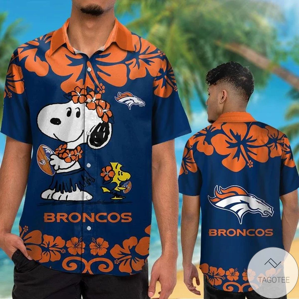 Denver Broncos & Snoopy Hawaiian Shirt Denver Broncos & Snoopy Hawaiian Shirt