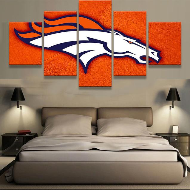 Denver Broncos Sports Team - Sport 5 Panel Canvas Art Wall Decor Denver Broncos Sports Team - Sport 5 Panel Canvas Art Wall Decor