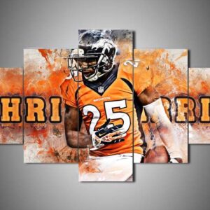 Denver Broncos - Chris Harris - Sport 5 Panel Canvas Art Wall Decor