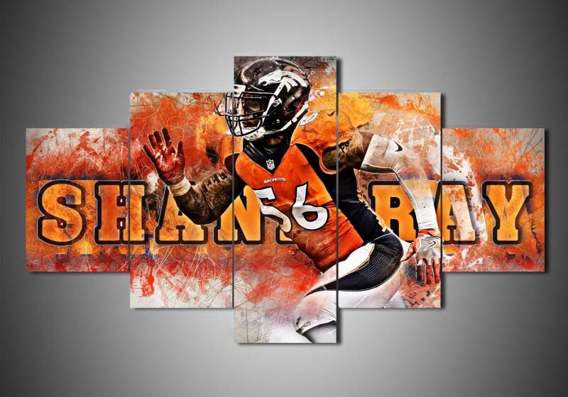 Denver Broncos - Shane Ray - Sport 5 Panel Canvas Art Wall Decor Denver Broncos - Shane Ray - Sport 5 Panel Canvas Art Wall Decor