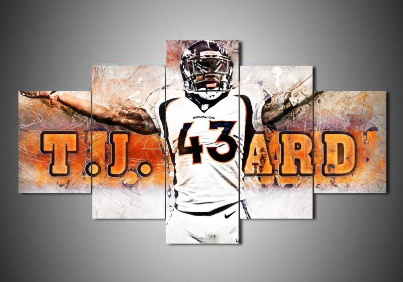 Denver Broncos - T.J. Ward - Sport 5 Panel Canvas Art Wall Decor Denver Broncos - T.J. Ward - Sport 5 Panel Canvas Art Wall Decor