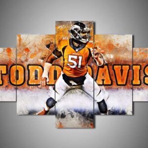 Denver Broncos - Todd Davis - Sport 5 Panel Canvas Art Wall Decor