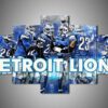 Detroit Lions 1 - Sport 5 Panel Canvas Art Wall Decor