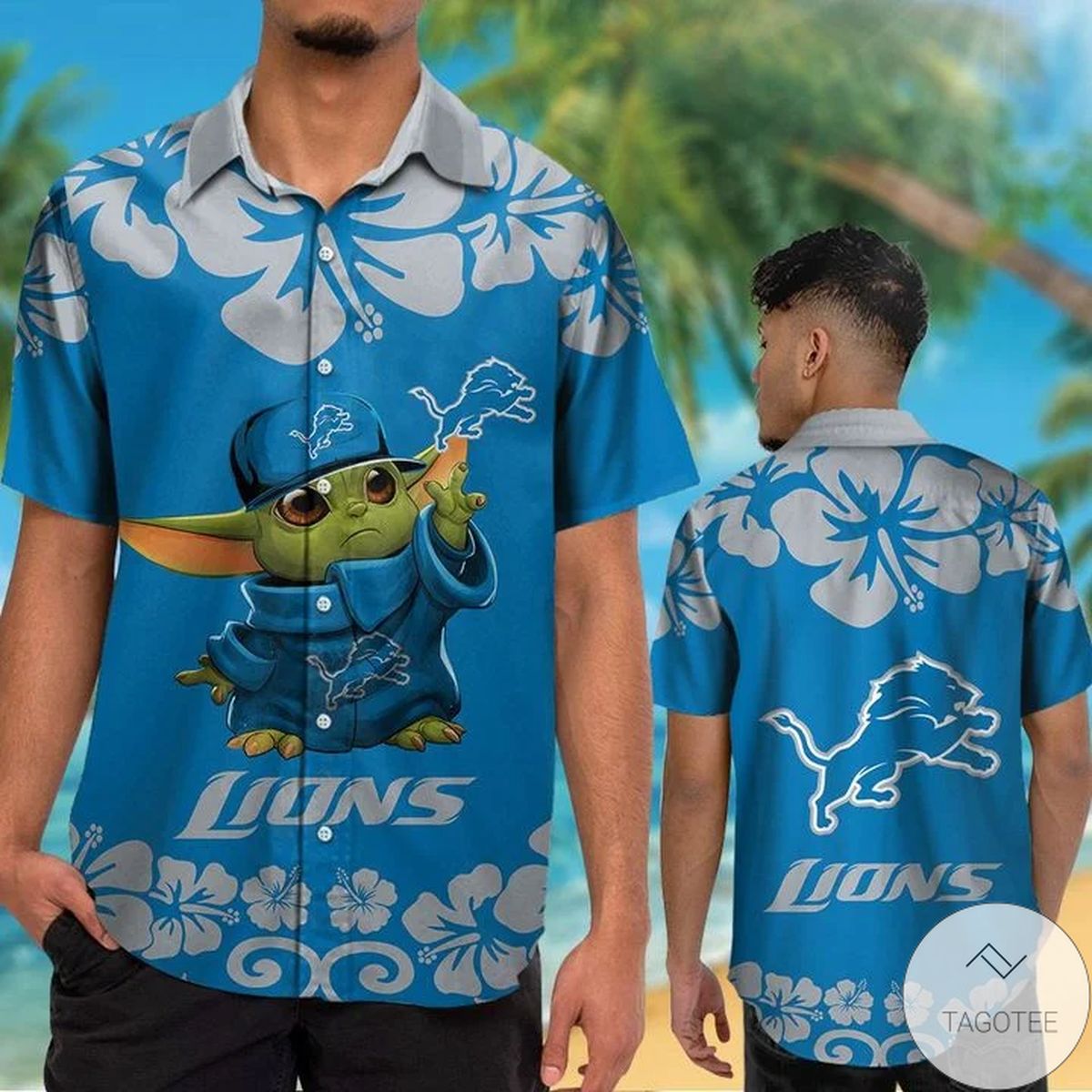 Detroit Lions Baby Yoda Hawaiian Shirt Detroit Lions Baby Yoda Hawaiian Shirt