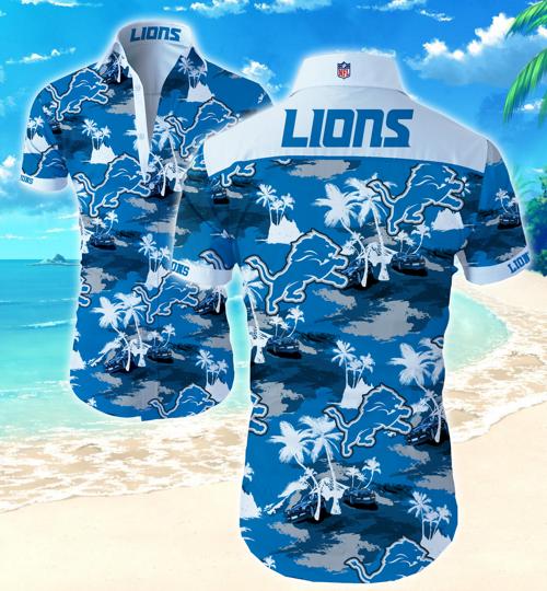 Detroit Lions Coconut Tree Hawaiian Shirt Summer Button Up Detroit Lions Coconut Tree Hawaiian Shirt Summer Button Up