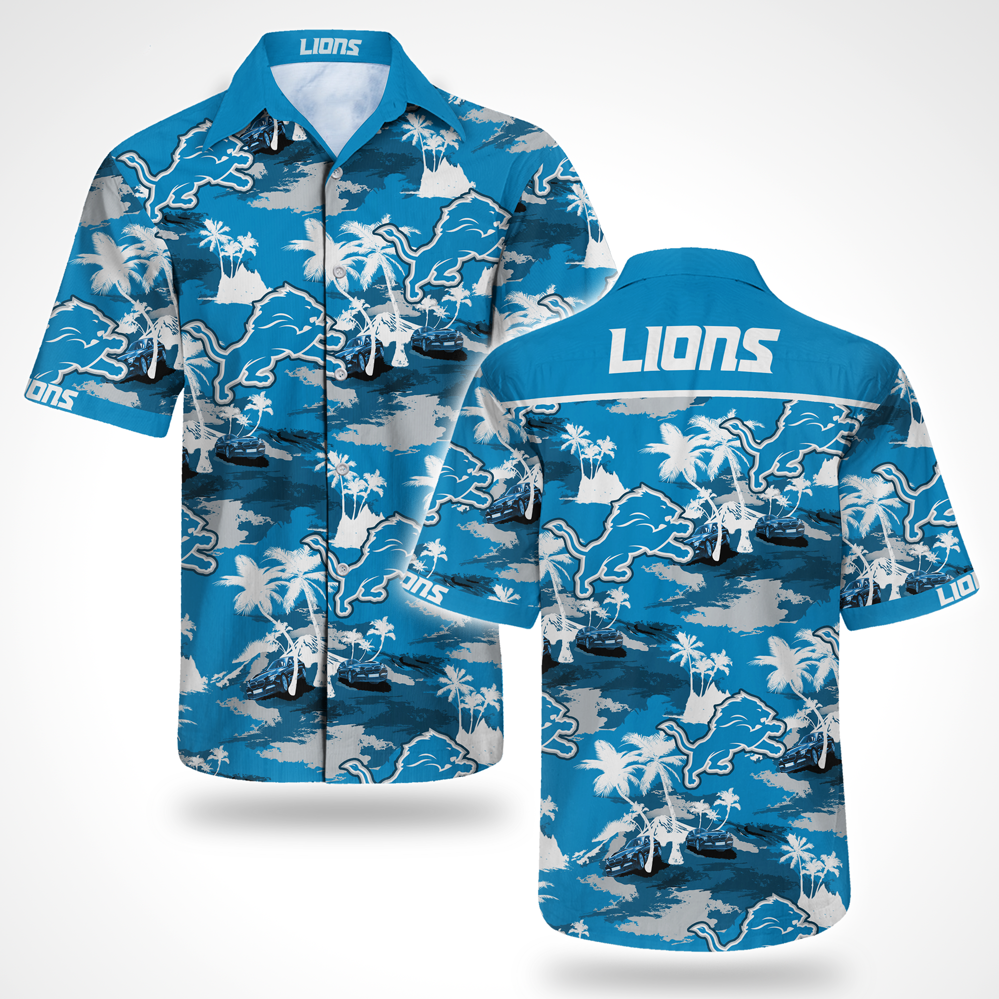 Detroit Lions Hawaiian Shirt Summer Button Up Detroit Lions Hawaiian Shirt Summer Button Up