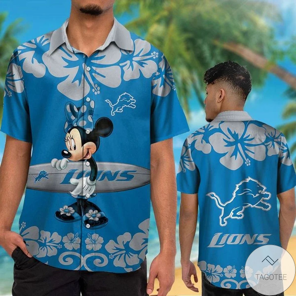 Detroit Lions & Minnie Mouse Hawaiian Shirt Detroit Lions & Minnie Mouse Hawaiian Shirt