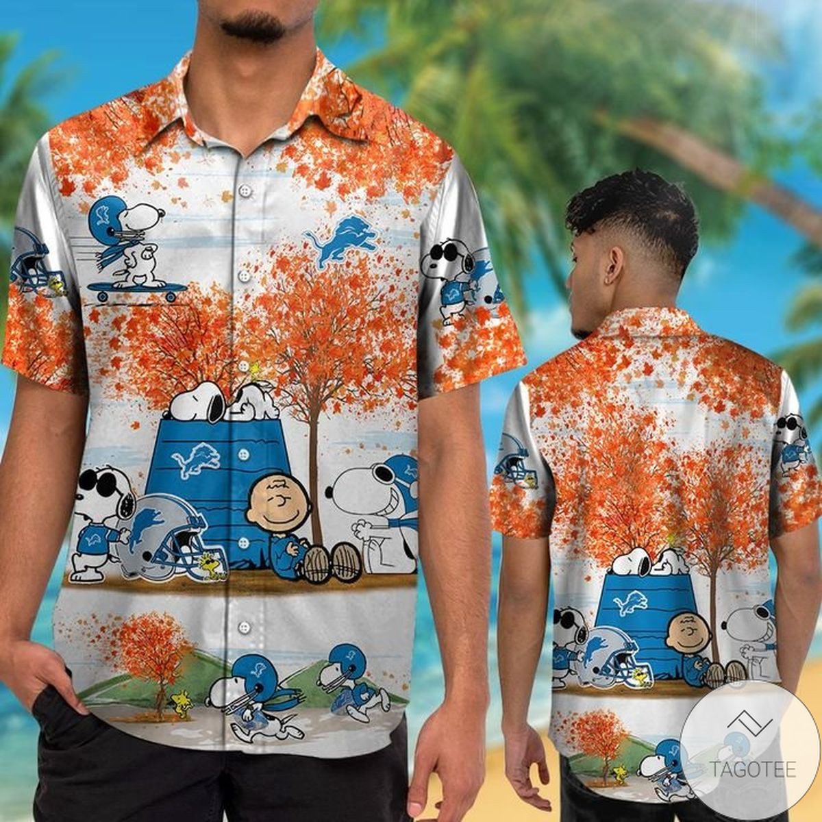 Detroit Lions Snoopy Autumn Hawaiian Shirt Detroit Lions Snoopy Autumn Hawaiian Shirt