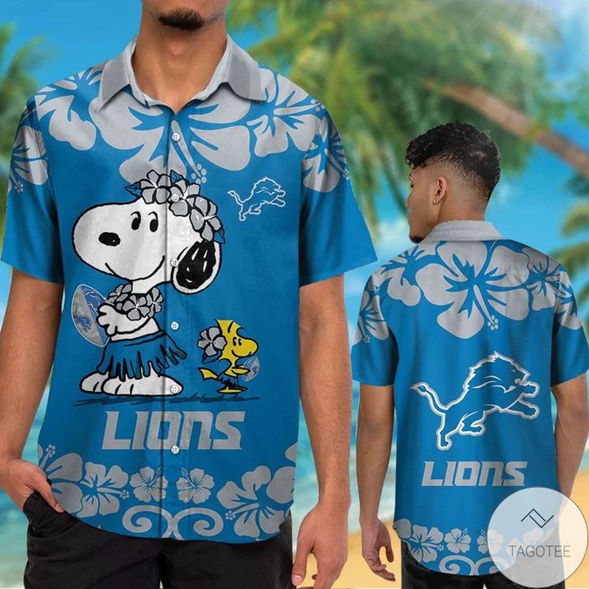 Detroit Lions & Snoopy Hawaiian Shirt Detroit Lions & Snoopy Hawaiian Shirt