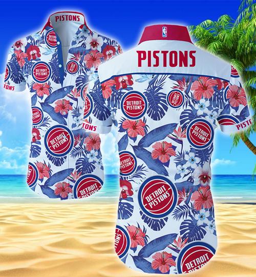 Detroit Pistons Hawaiian Shirt Summer Button Up Detroit Pistons Hawaiian Shirt Summer Button Up