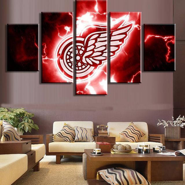 Detroit Red Wings Sports - Sport 5 Panel Canvas Art Wall Decor Detroit Red Wings Sports - Sport 5 Panel Canvas Art Wall Decor