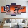 Detroit Tigers 8- Sport 5 Panel Canvas Art Wall Decor