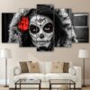 Dia De Muertos Day Of The Dead 1 - Space 5 Panel Canvas Art Wall Decor