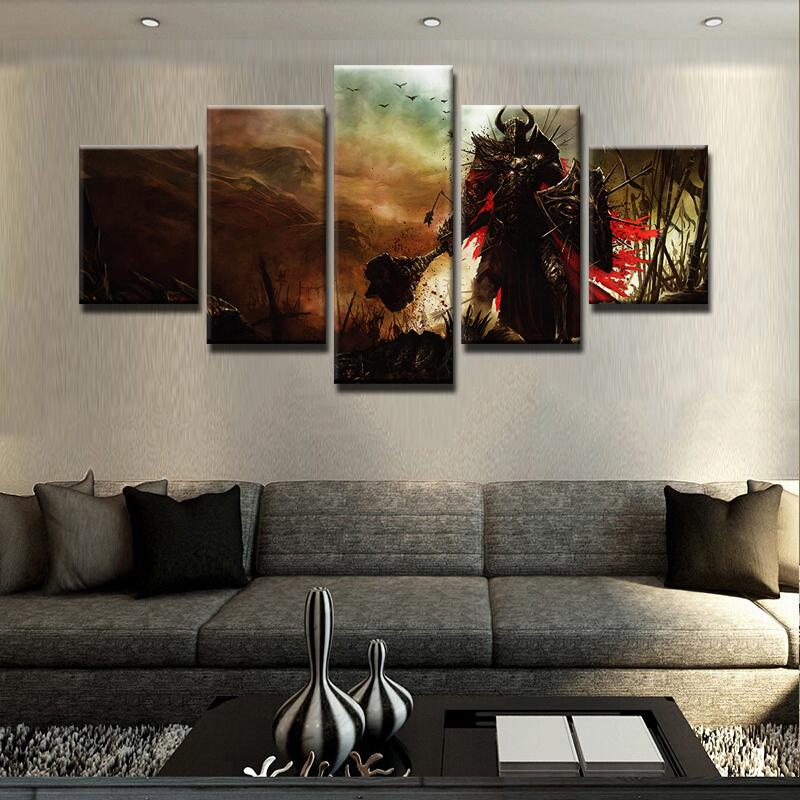 Diablo 3 - Gaming 5 Panel Canvas Art Wall Decor Diablo 3 - Gaming 5 Panel Canvas Art Wall Decor