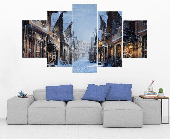 Diagon Alley Harry Potter - Movie 5 Panel Canvas Art Wall Decor Diagon Alley Harry Potter - Movie 5 Panel Canvas Art Wall Decor